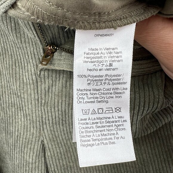 Madewell Curvy Corduroy High Rise waist Tapered Pant olive green boho neutral 00 - Picture 14 of 15